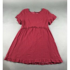 Mikarose Women's Short Sleeves 100% Cotton Red Dress Size XXL